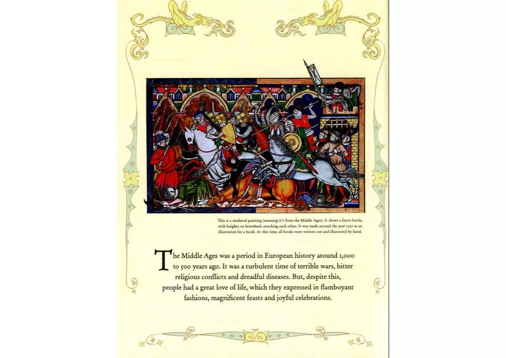 Kép 4/5 - könyv gyerekkönyv angol könyv usborne angol gyerekkönyv okoskönyv Middle Ages Picture Book 9781409599838