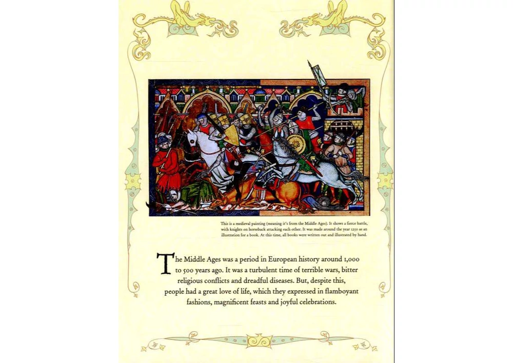 Kép 4/5 - könyv gyerekkönyv angol könyv usborne angol gyerekkönyv okoskönyv Middle Ages Picture Book 9781409599838