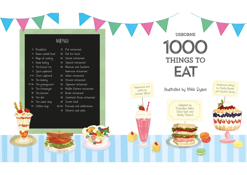 Kép 2/3 - Angol könyv, Okoskönyv, Usborne - 1000 Things to Eat