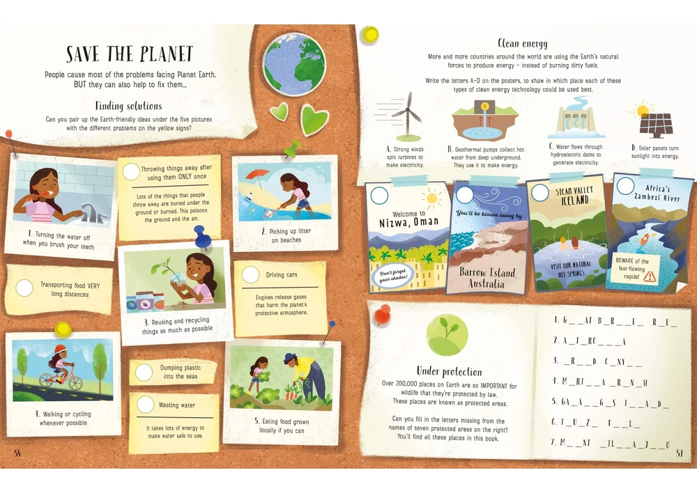 Kép 4/4 - Angol könyv, Okoskönyv, Usborne - Planet Earth Activity Book