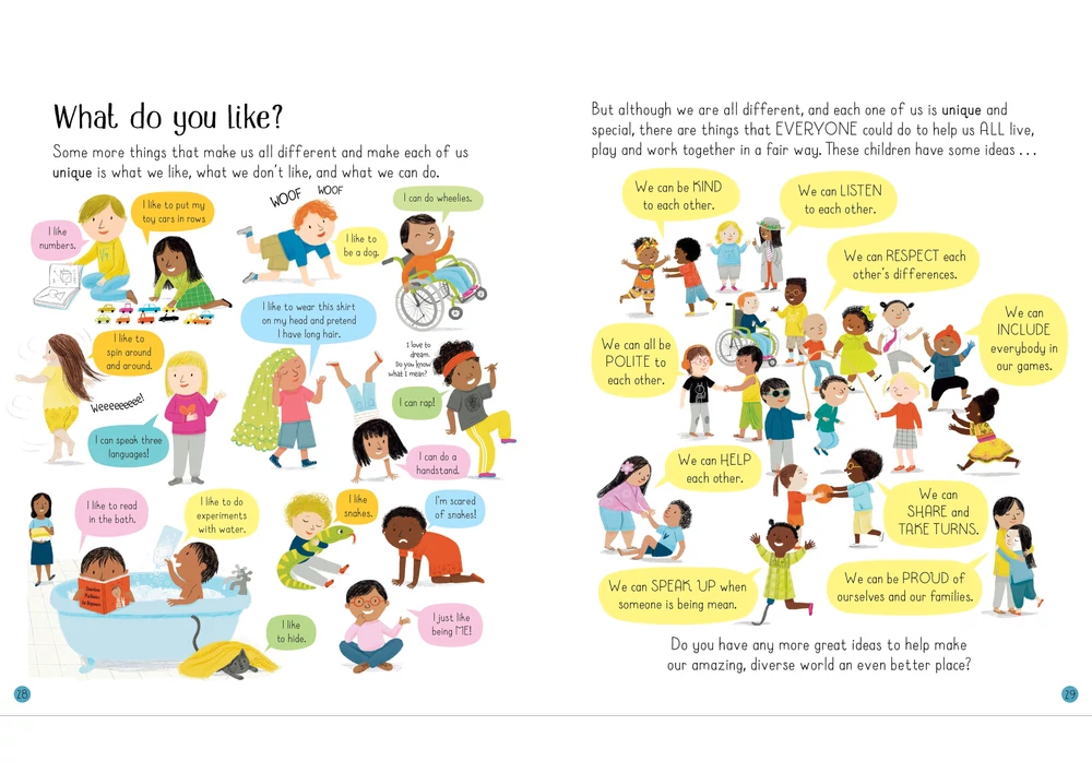 Kép 2/5 - könyv gyerekkönyv angol usborne okoskönyv gyerek 9781474986649 All About Diversity 