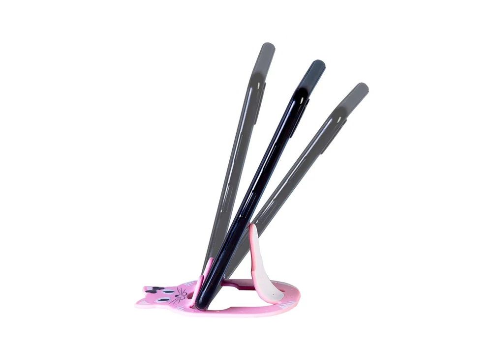 Kép 9/12 - mobiltartó állvány Flexistand Pal - cica - macska - rószaszín okoskönyv gyerek játék ajándék kiegészítő mobiltelefon