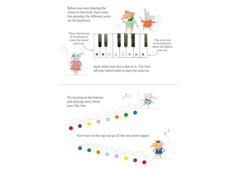 Kép 2/4 - Okoskönyv Usborne angol gyerekkönyv My First Keyboard Book 