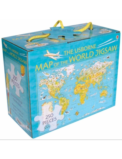 Usborne Jigsaw Map of the World 9780746058251 Okoskönyv Angol gyerekkönyv és ifjúsági könyv Usborne