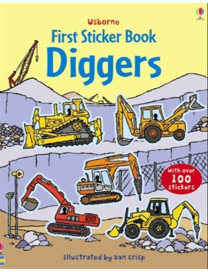 First Sticker Book Diggers 9780746089392 Okoskönyv Angol gyerekkönyv és ifjúsági könyv Usborne