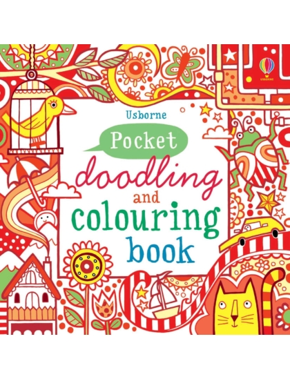 Pocket Doodling and Colouring Book Red 9781409524137 Okoskönyv Angol gyerekkönyv és ifjúsági könyv Usborne
