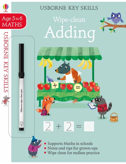 Wipe-clean Adding 5-6 9781409564881 Okoskönyv Angol gyerekkönyv és ifjúsági könyv Usborne