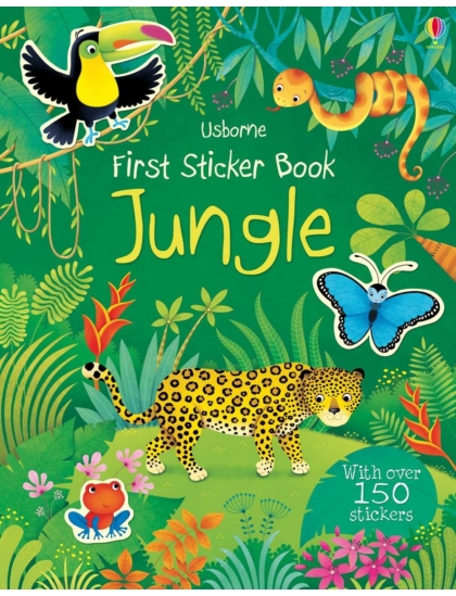 First Sticker Book Jungle 9781409582380 Okoskönyv Angol gyerekkönyv és ifjúsági könyv Usborne
