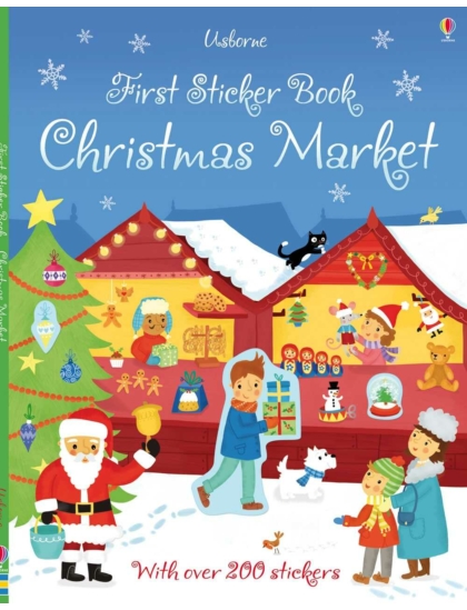 First Sticker Book Christmas Market 9781409582441 Okoskönyv Angol gyerekkönyv és ifjúsági könyv Usborne