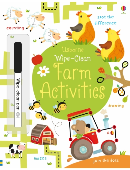 Wipe-clean Farm Activities 9781409582779 Okoskönyv Angol gyerekkönyv és ifjúsági könyv Usborne