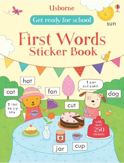 Get Ready for School First Words Sticker Book 9781409597544 Okoskönyv Angol gyerekkönyv és ifjúsági könyv Usborne