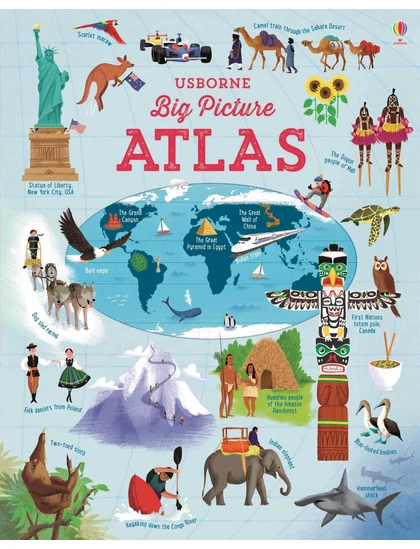 Big Picture Atlas 9781409598701 Okoskönyv Angol gyerekkönyv és ifjúsági könyv Usborne