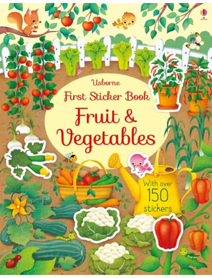 First Sticker Book Fruit and Vegetables 9781474922197 Okoskönyv Angol gyerekkönyv és ifjúsági könyv Usborne