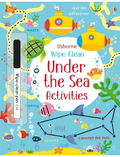 Wipe-clean Under the Sea Activities 9781474922319 Okoskönyv Angol gyerekkönyv és ifjúsági könyv Usborne