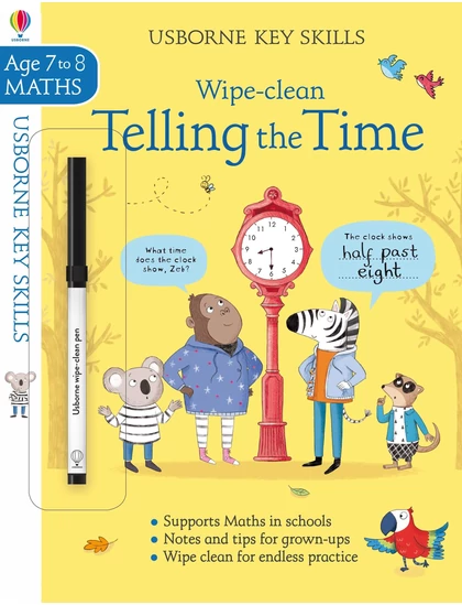 Wipe-clean Telling the Time 7-8 9781474937245 Okoskönyv Angol gyerekkönyv és ifjúsági könyv Usborne