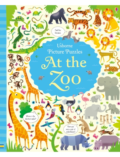 Usborne Book and Jigsaw At the Zoo 9781474940184 Okoskönyv Angol gyerekkönyv és ifjúsági könyv Usborne