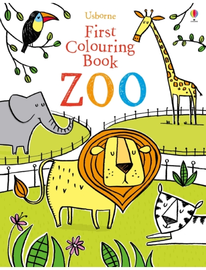 First Colouring Book Zoo 9781474946469 Okoskönyv Angol gyerekkönyv és ifjúsági könyv Usborne