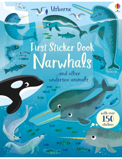 First Sticker Book Narwhals 9781474968294 Okoskönyv Angol gyerekkönyv és ifjúsági könyv Usborne