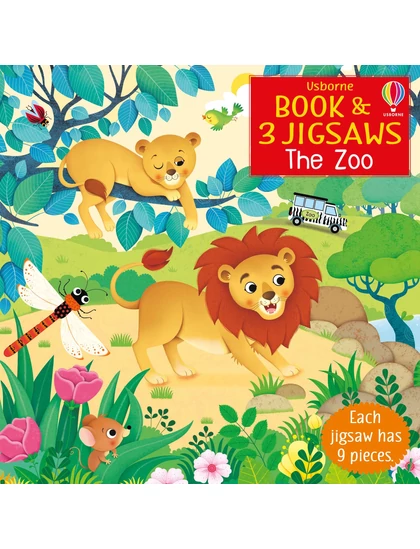 Usborne Book and 3 Jigsaws: The Zoo 9781474969390 Okoskönyv Angol gyerekkönyv és ifjúsági könyv Usborne