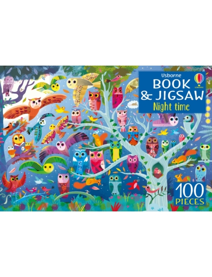 Usborne Book and Jigsaw Night Time 9781474970532 Okoskönyv Angol gyerekkönyv és ifjúsági könyv Usborne
