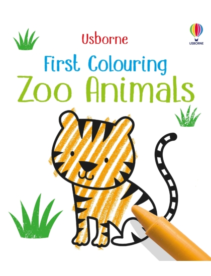 First Colouring Zoo Animals 9781474985895 Okoskönyv Angol gyerekkönyv és ifjúsági könyv Usborne